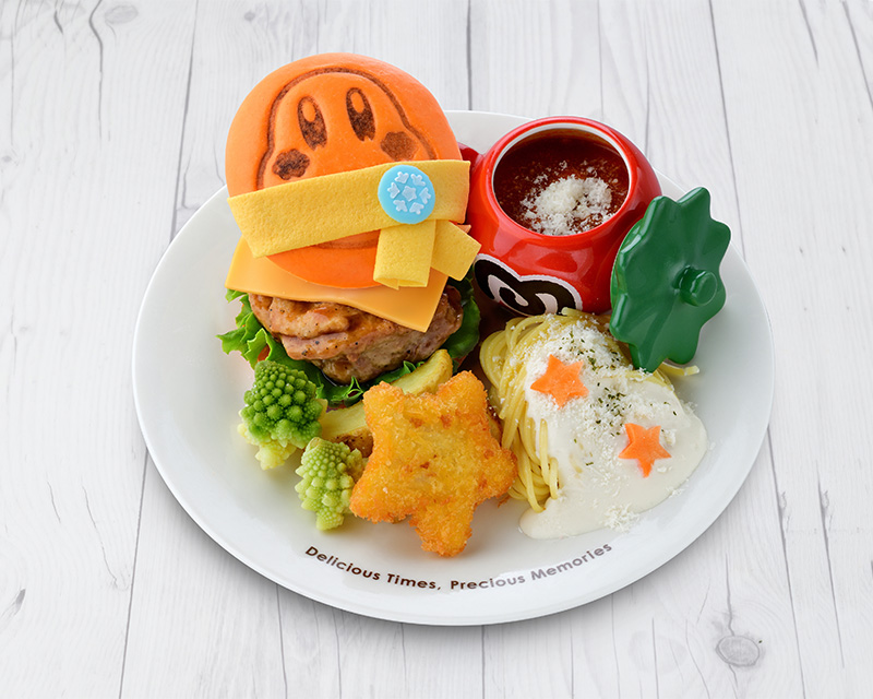 冬のワドルディバーガー＆粉雪チーズのパスタ 写真